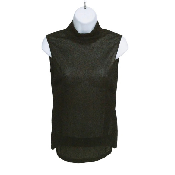 Crystal Fashions Tops - Crystal Fashions Sheer High Neck  Sleeveless Blouse XS NWT